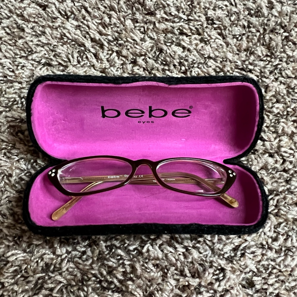 Bebe Prescription Glasses with Pink Lined Case